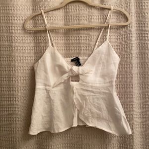 Linen tank with tie